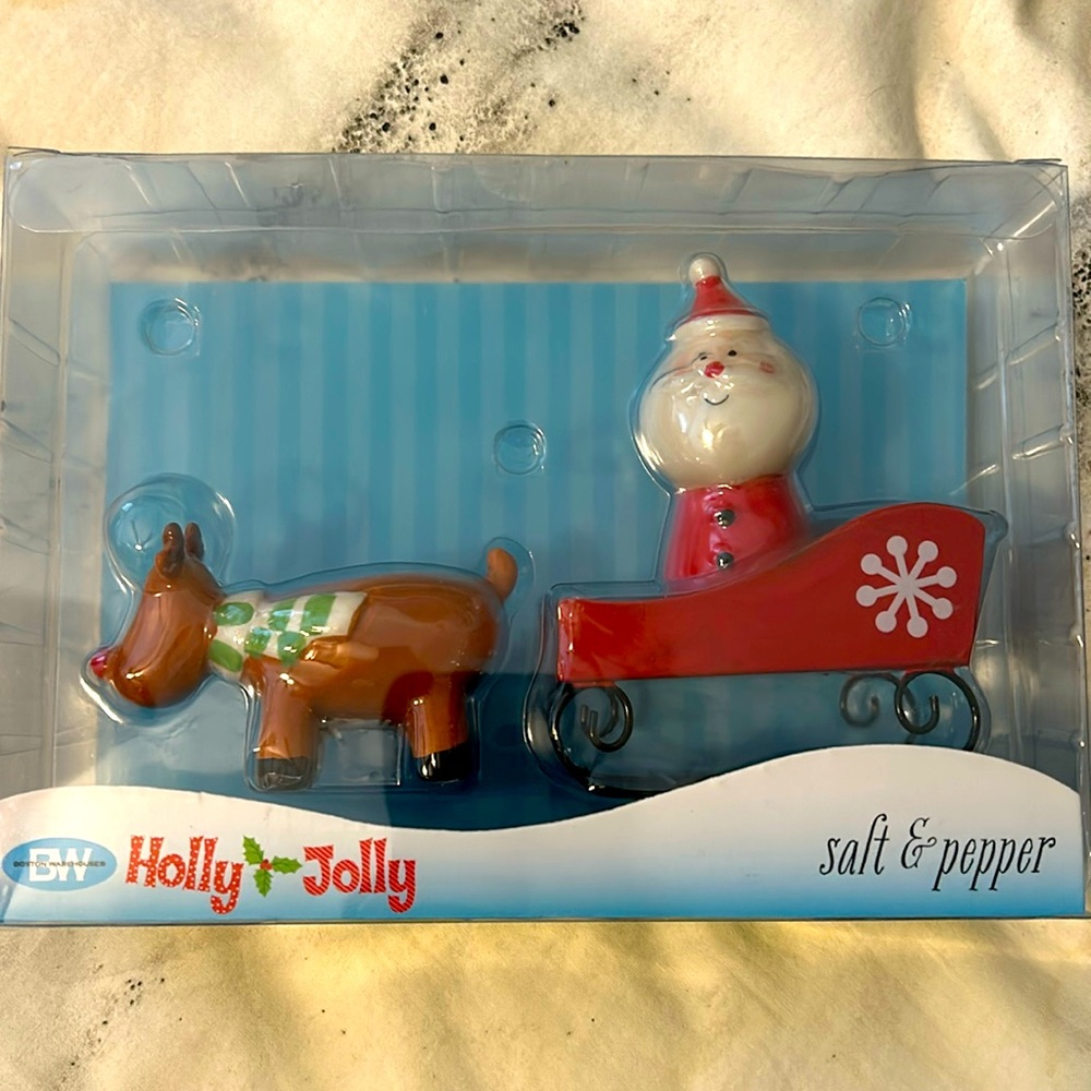 Santa and reindeer  salt and pepper set